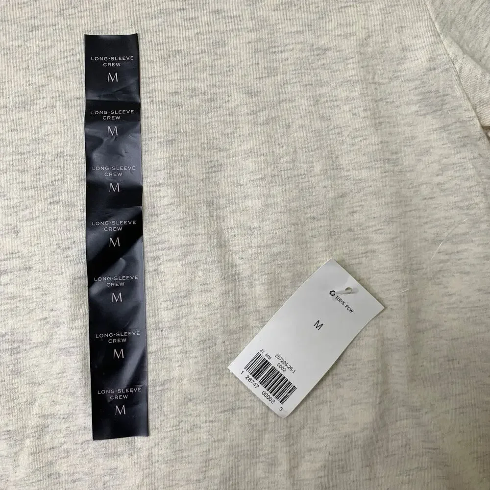 Banana Republic Shirt Mens M Medium Cream Cotton Soft Wash Long Sleeve Crew Neck
